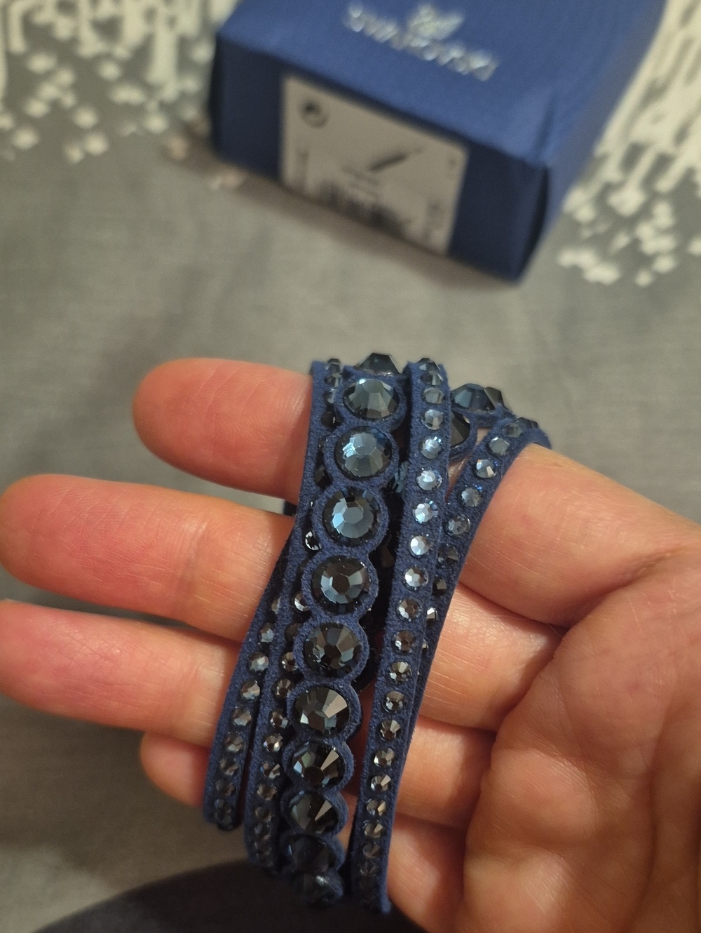 Swarovski Navy Blue Crystal Multi-Row Wrap Bracelet